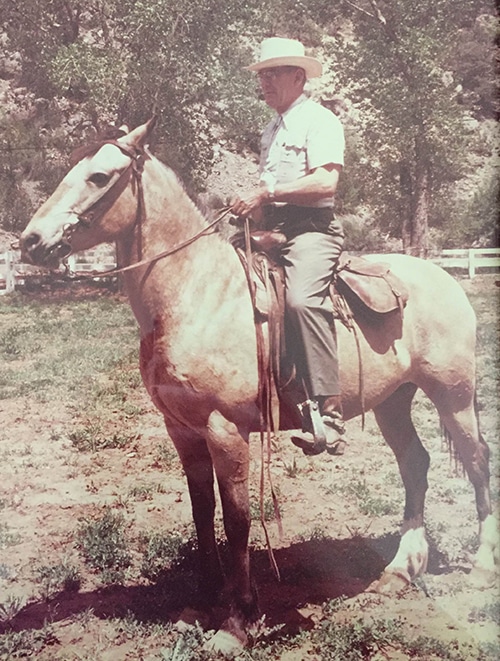 Vintage William M. riding horse.